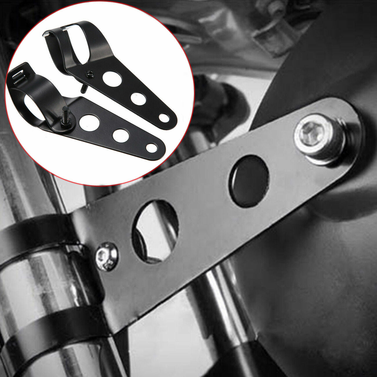2x Motorcycle Headlight Fork Mount Bracket For Cafe Racer Rack 28-42mm