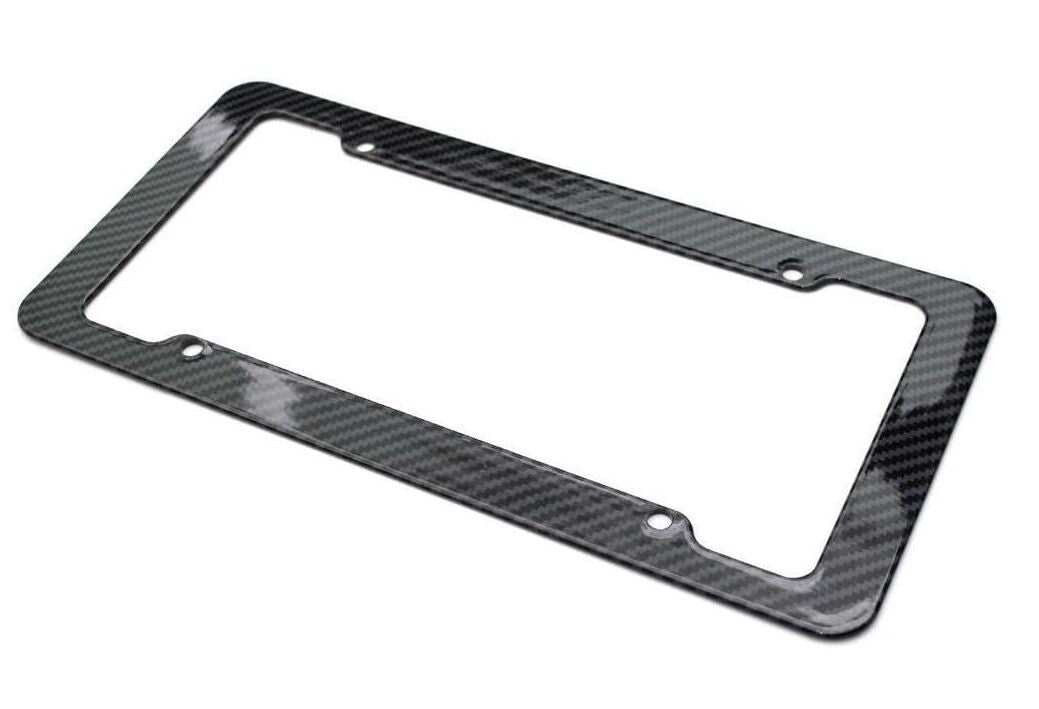 1 piece car license plate frame cover cap trunk black carbon suitable for Dodge