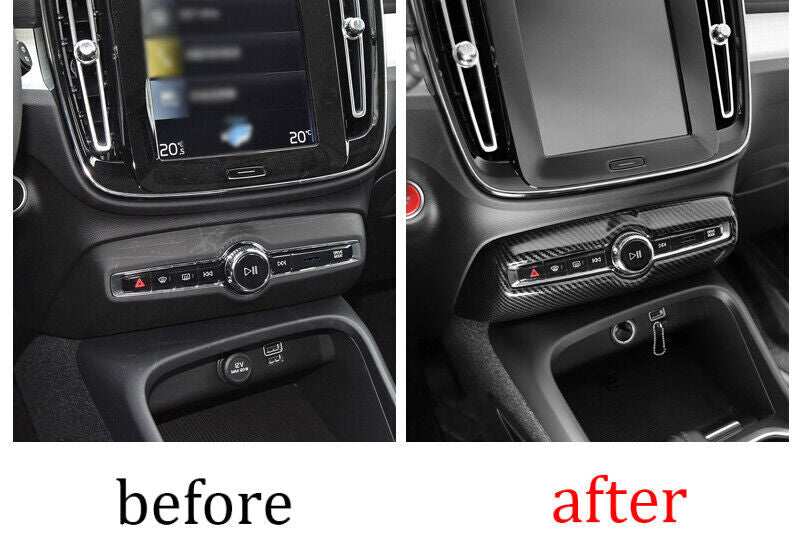 for Volvo XC40 2019-2022 Carbon Fiber Look Volume Switch Button Panel Cover Trim