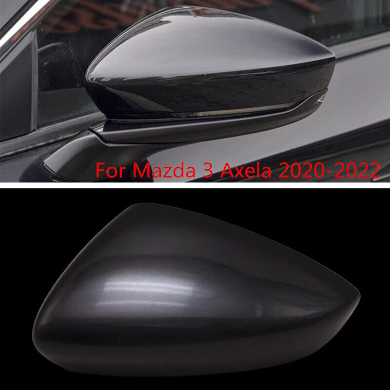 Black Rearview Mirror Shell Cover Cap Left Side Fit for Mazda 3 Axela 2020-2022