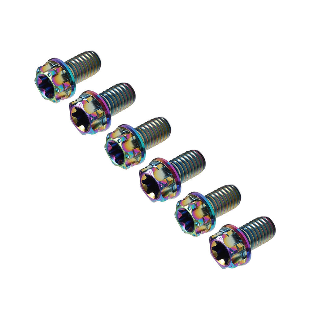 6pcs Bolts Torx Head Flange Screws M6x30mm For Motorcycle Bike Rainbow