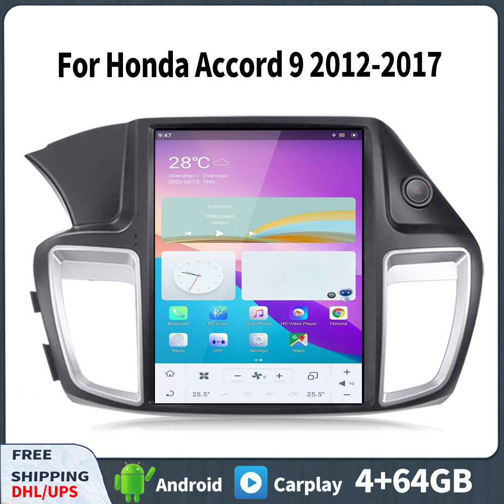 for Honda for Accord 9 2012-2017 Android Car Radio Stereo Auto Receiver Video Screen