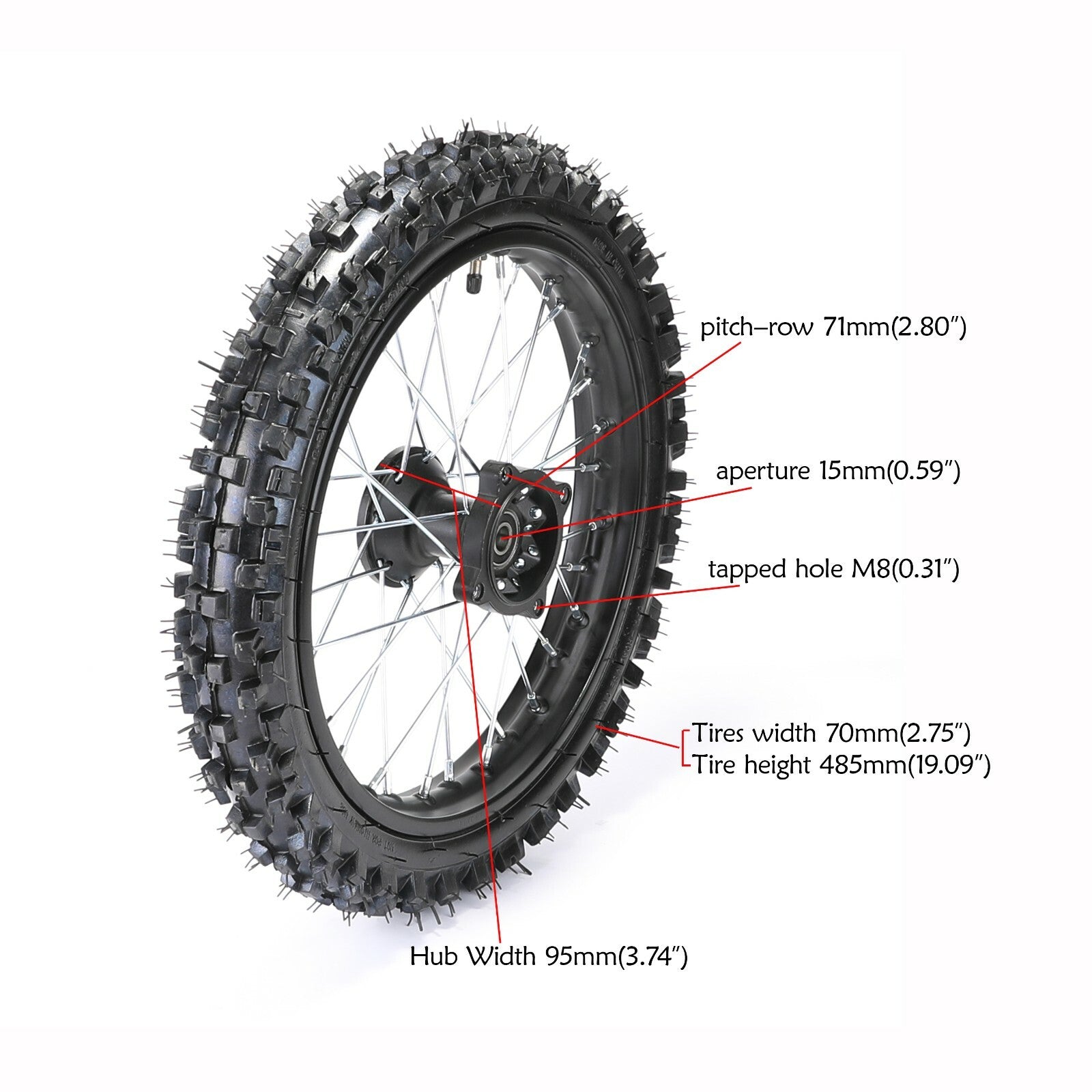 14-inch wheels, 60/100-14 tires + fork impact mud pit bicycle CRF70 XR70 KX65 CRF110