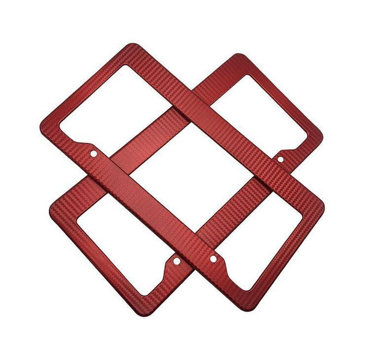 Car license plate frame cover cap trunk red carbon for Subaru