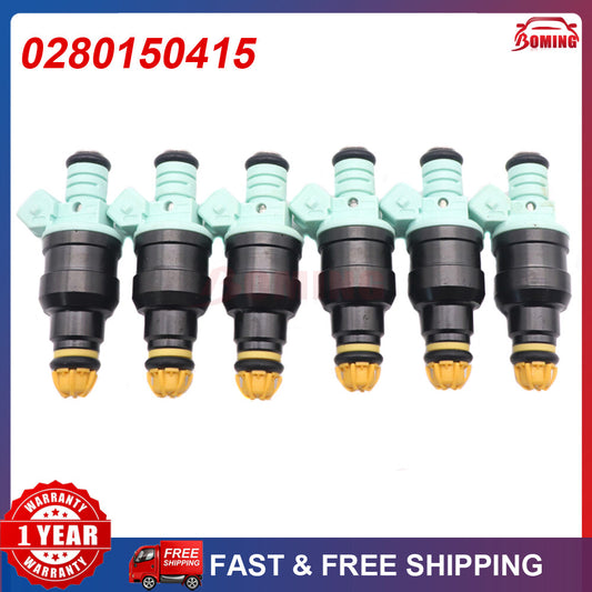 6-pack fuel injectors 0280150415 for BMW 323i 325i 525i M3 flow matching 13641730060