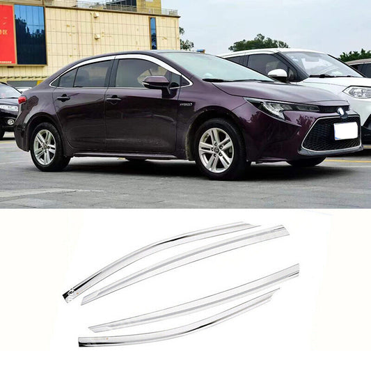 Chrome Window Visor Rain Guard Vent Deflector for Toyota for Corolla Sedan 2019-2022