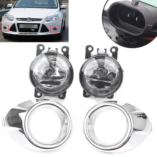 Pair Front Fog Lights Bumper Fog Lamp Fit for Ford Focus 2012-2014