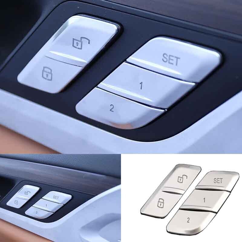 4X for BMW X3 G01 X4 G02 2018-2021 Inner Door Lock Button ABS Silver Cover Trim
