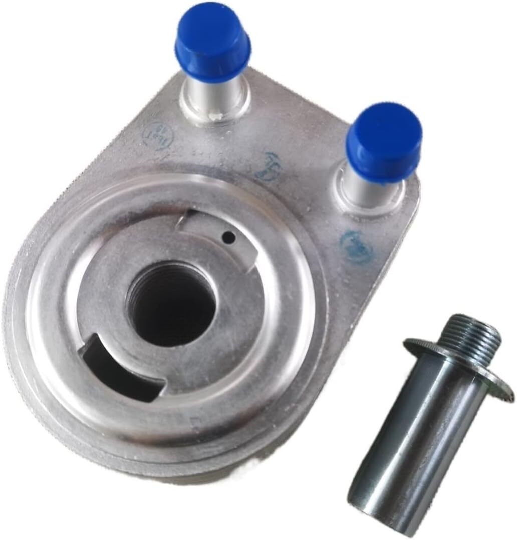 Automotive engine oil cooler housing with central shaft sensor assembly suitable for Chrysler 300