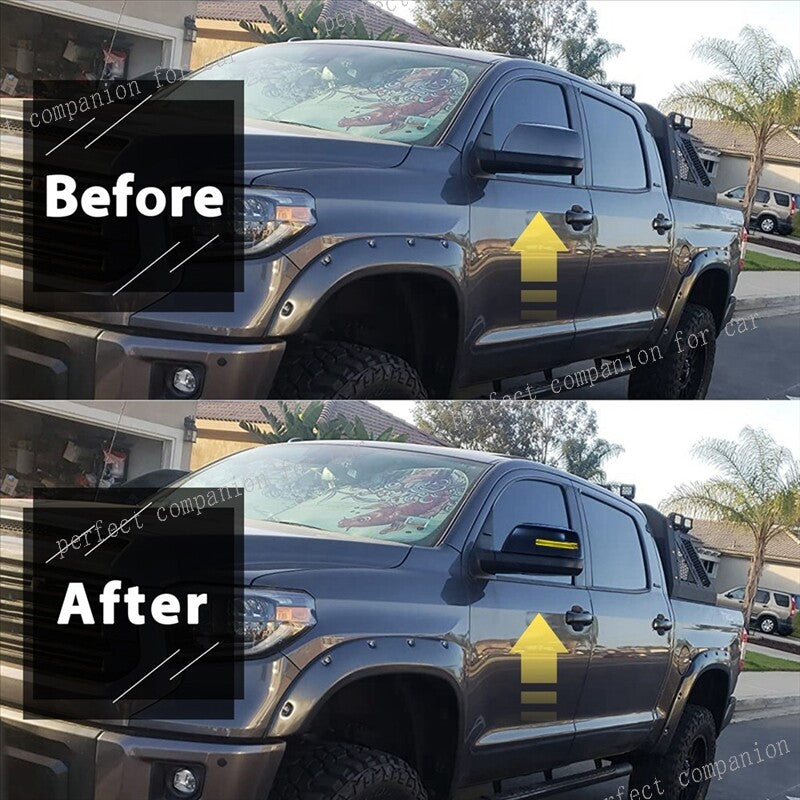 1. Dual-side rearview mirror covers with LED turn signals applicable to for Toyota Tenderloin 2007-2020.