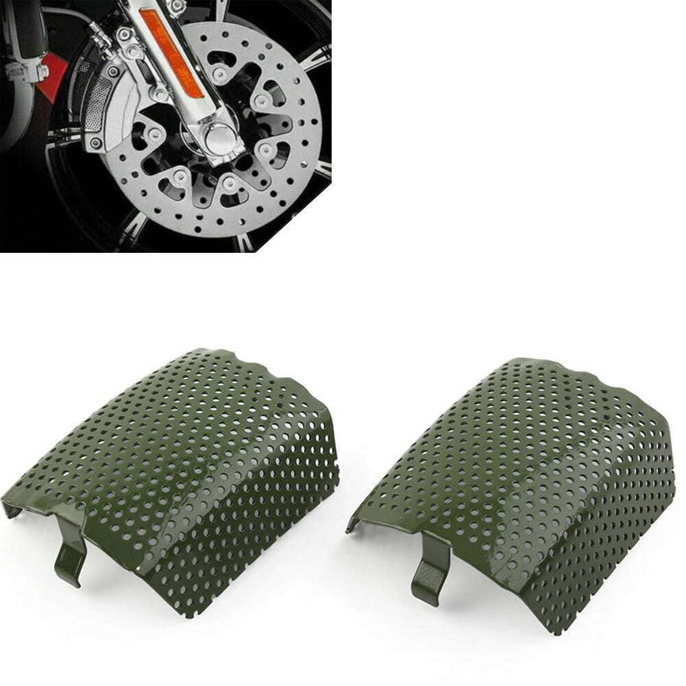 Steel Front Caliper Screen Inserts for Harley V-Rod  Touring 2006-2019 Green