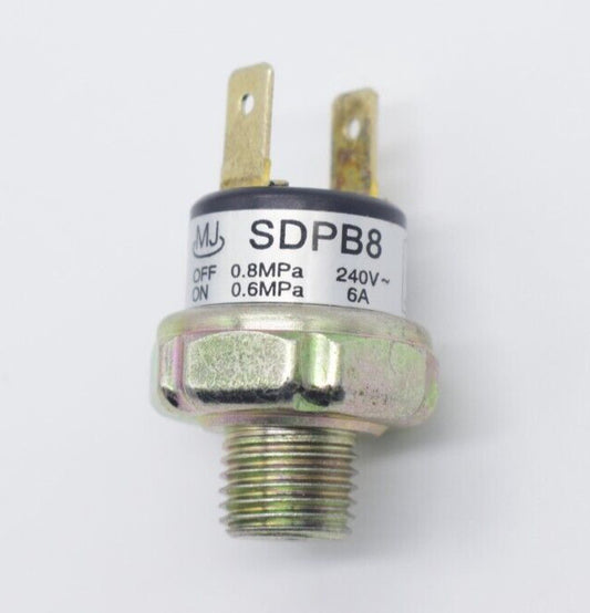 SDPB8 240V 6A 6BAR-8BAR 1x Air Compressor Pressure Control Switch Valve Horn