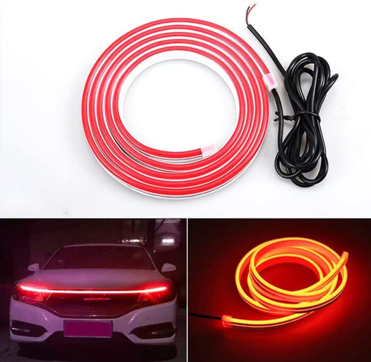 70in Red Car LED Hood Daytime Running Strip Light Engine Cover Decorative Lamp