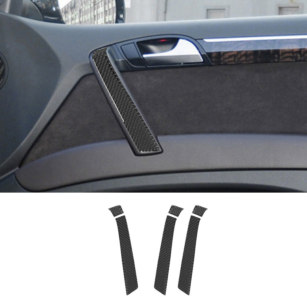 6Pcs Carbon Fiber Interior Door Handle Panel Cover Trim for Audi Q7 2007-2015