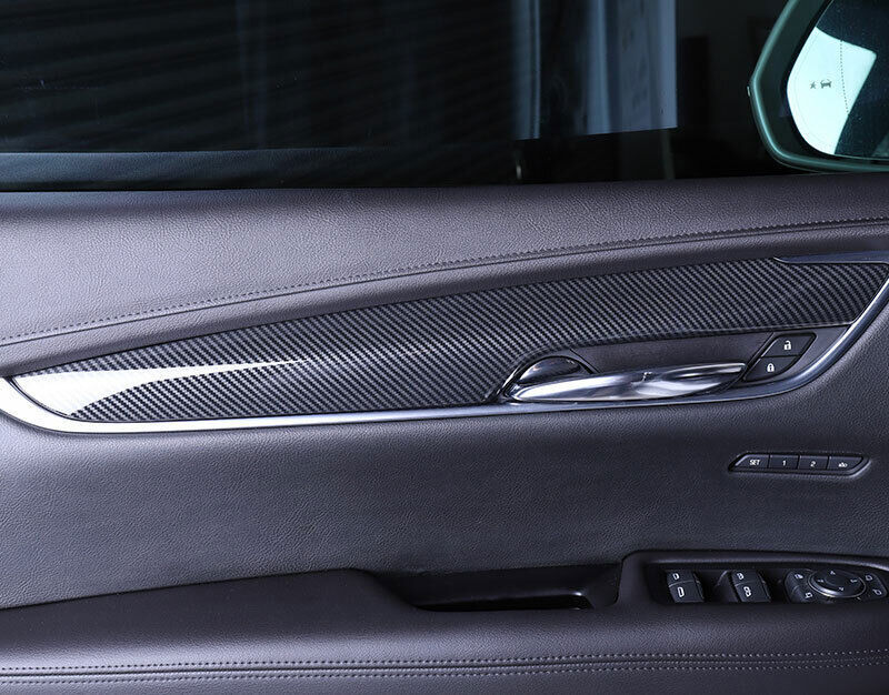 for Cadillac XT5 2016-2020 ABS Carbon Fiber Interior Door Panel Cover Trim 4Pcs