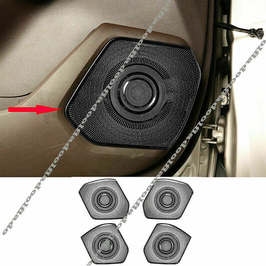 4X for Toyota Highlander 2020-2022 Black Inner Car Door Speaker Cover Decor Trim