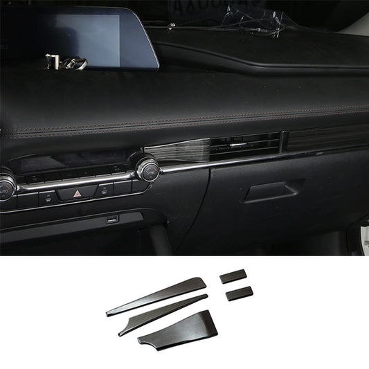 for Mazda 3 Axela 2019-22 Black Titanium Inner Console Dashboard Strip Trim Kit