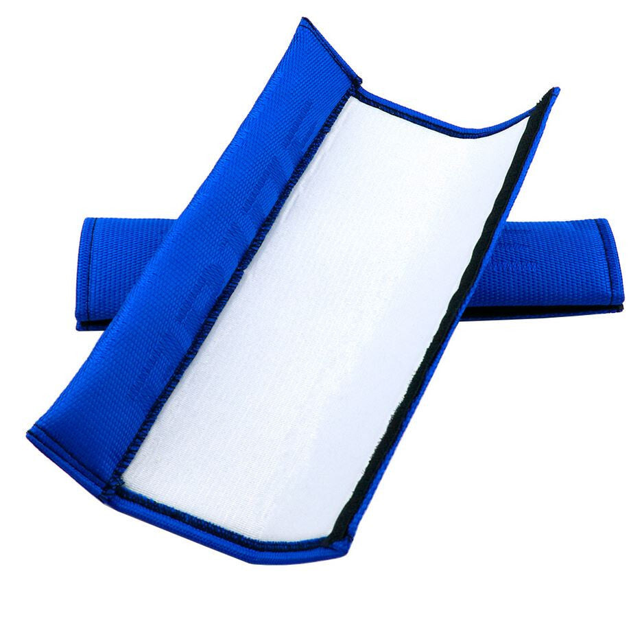 Blue Car Seatbelt Cover and Shoulder Strap Pad for Mitsubishi (2-Piece Set)