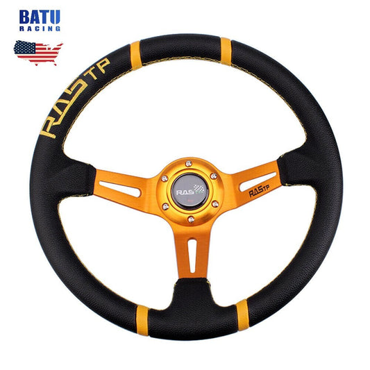 Universal 14 Leather Drifting JDM Modification Racing Steering Wheel