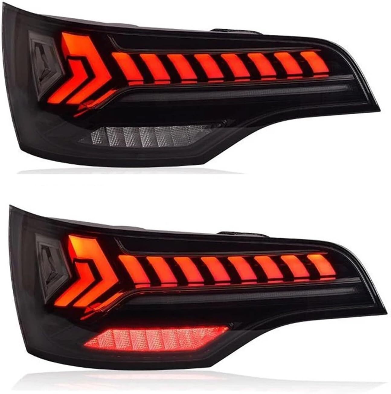 Smoked Black LED Flowing Turn Signal Taillight Package for Audi Q7 2006 - 2015