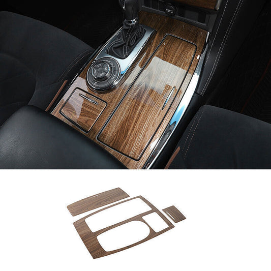 3X Wood Grain Inner Gear Shift Box Panel Cover Trim for Nissan Armada Y62 17-20