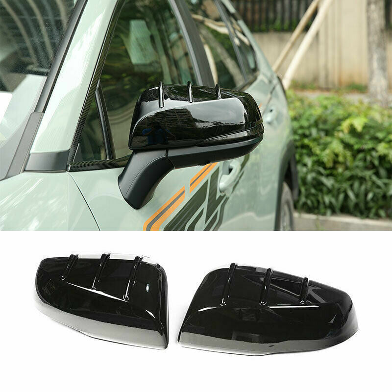 For 2019-2023 for Toyota RAV4 Gloss Black Stripe Outer Rear View Mirror Cover Trims