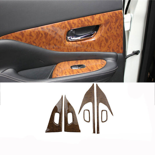 Inner Door Panel Cover Trim 6PCS Fit for Nissan Murano 15-21 Peach Wood Grain
