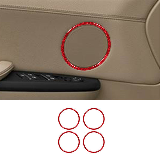 4pcs Red Carbon Fiber Door Horn Frame Trim for BMW X3 F25 X4 F26 2011-2017