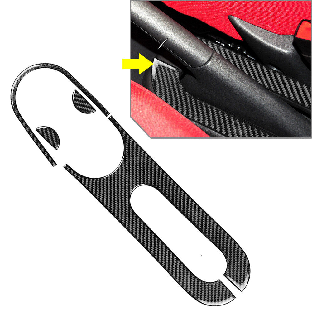 Carbon Fiber Center Console Handbrake Panel Cover Trim for Fiat 500 2012-2015