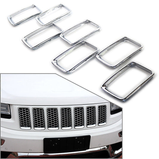 Fit for Jeep Grand Cherokee 2014-2016 15 Front Grille Grill Inserted Ring Trim Cover