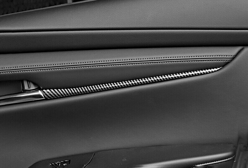 for Mazda 3 Axela 2019-2022 ABS Carbon Fiber Inner Door Panel Strip Cover Trim