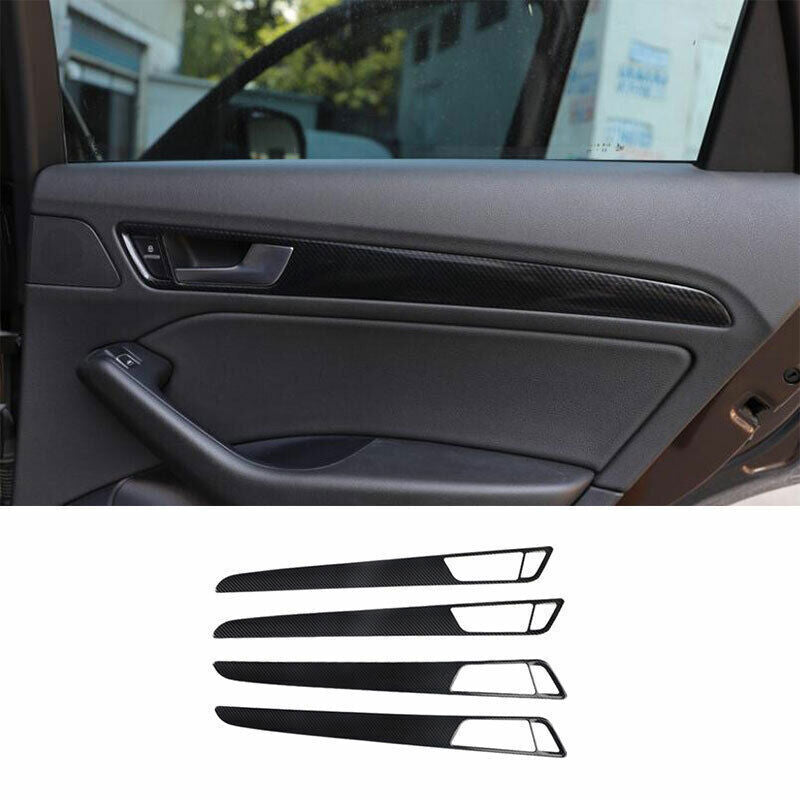 Fit for Audi Q5 2009-17 ABS Carbon Fiber Inner Door Panel Molding Strip Trim 4P