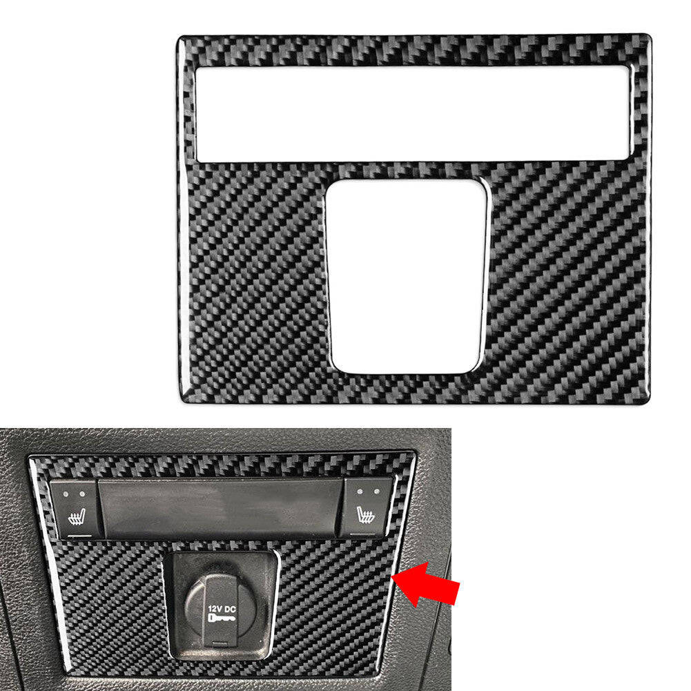 Carbon Fiber Rear Control Panel Cover Trim for Dodge for Ram 1500 2500 3500 BLK