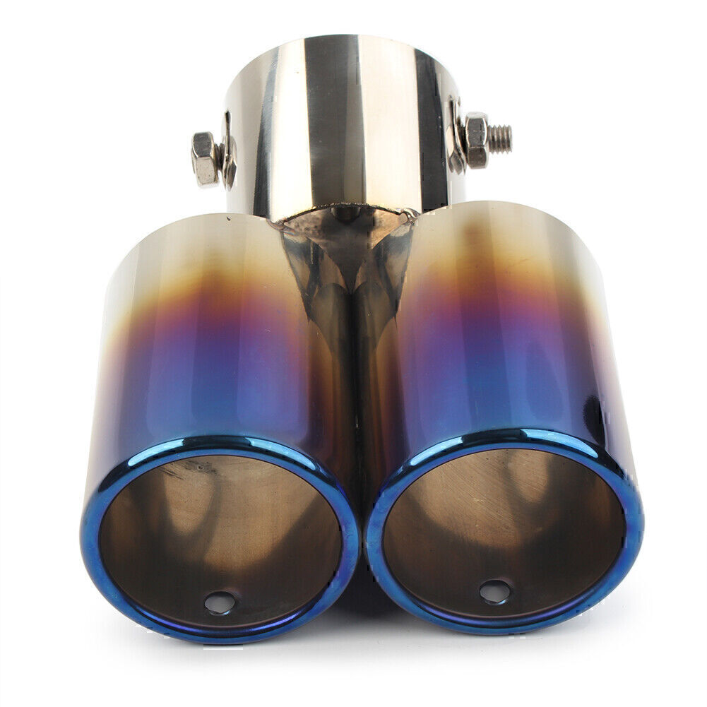 Universal Stainless Car Rear Dual Exhaust Pipe Tail Muffler Tip Tailpipe Tip