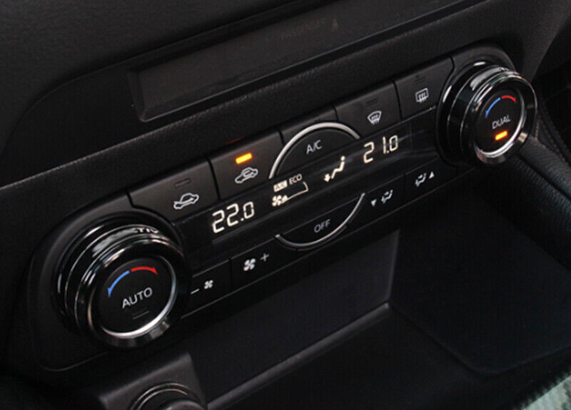 for Mazda CX-5 2017-21 Black Aluminum Central Console AC button Knob Cover Trim