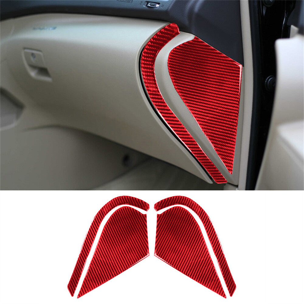 Door Buffer Cushion Pad Panel Trim For Toyot@ Highlander 2008-13Red Carbon Fiber