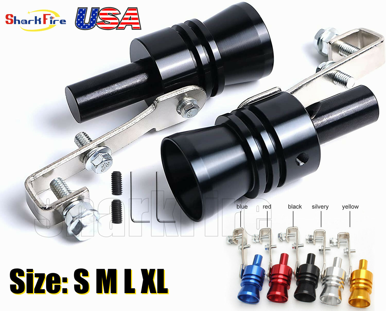 Universal aluminum turbine whistle exhaust muffler pipe blow valve simulator
