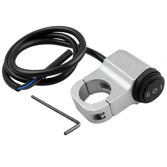 12V ATV Handlebar Headlight Switch,7/8 22-23mm Handlebar On-Off-On Control CNC