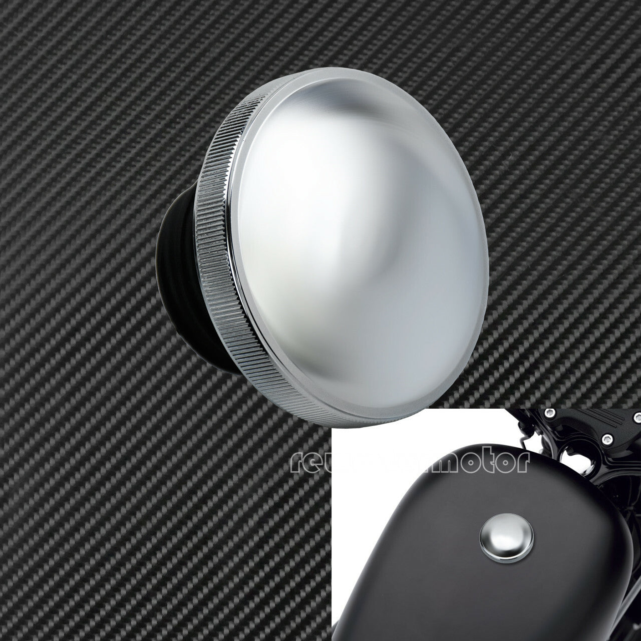 Vented Gas Cap Fuel Tank Right-hand Thread Smooth Chrome Fit for Harley Softail