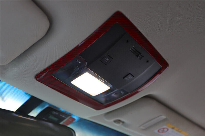 Front Reading Lamp Frame Cover Trim Fit for Lexus NX 2015-2020 Red Carbon Fiber