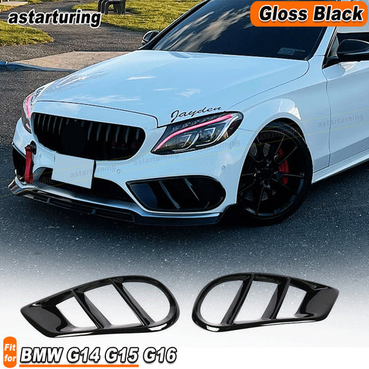 Fit for Mercedes W205 C300 C43 2015-19 Glossy Black Front Bumper Air Vent Cover