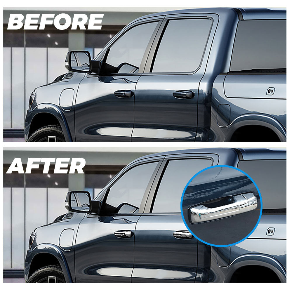 Chrome For 2019-2024 for Ram 1500 With Smartkey Cab Door Handle Covers Accessories