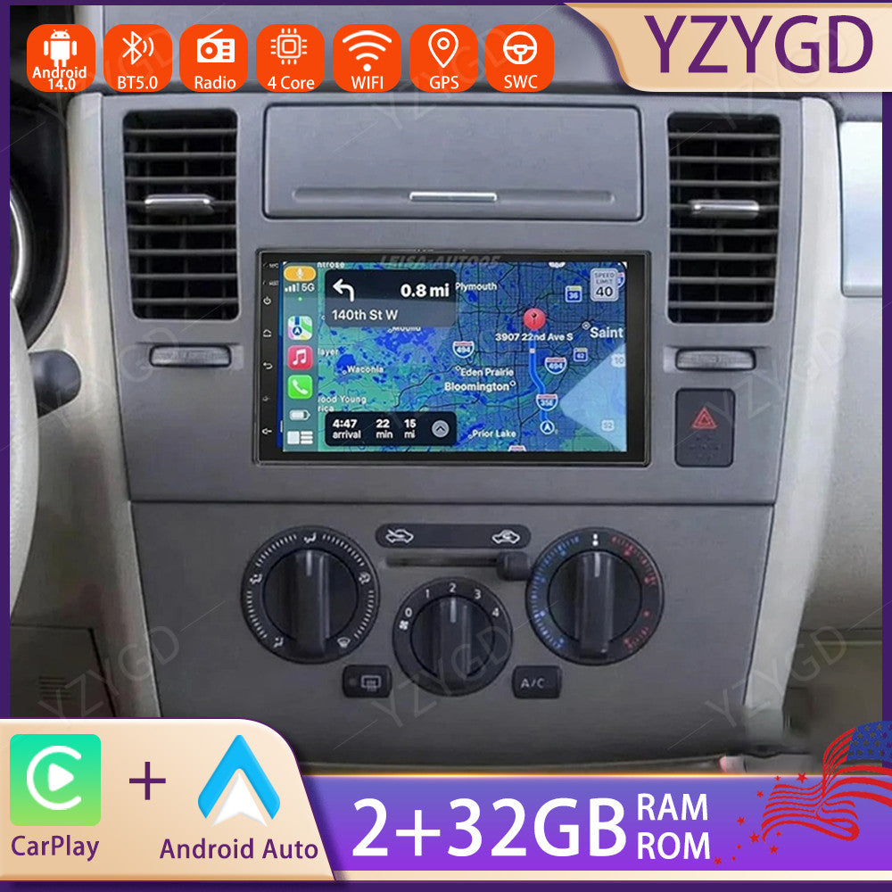 Android 14 for Nissan Tiida 2007-2011 Carplay 7Car Radio Stereo GPS Navi WIFI