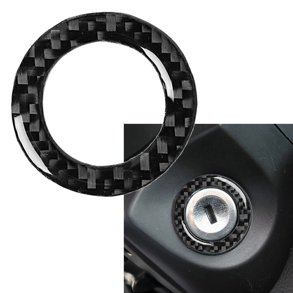 Carbon Fiber Start Stop Switch Ring Decor Trim Cover for Ford for Mustang 2009-2013