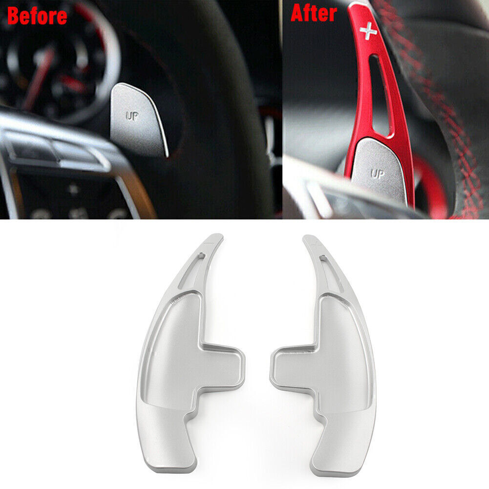Silver Car Steering Wheel Shift Paddle Pad Fit for Benz W176 CLA45 SL CLS 63 E63 GLA