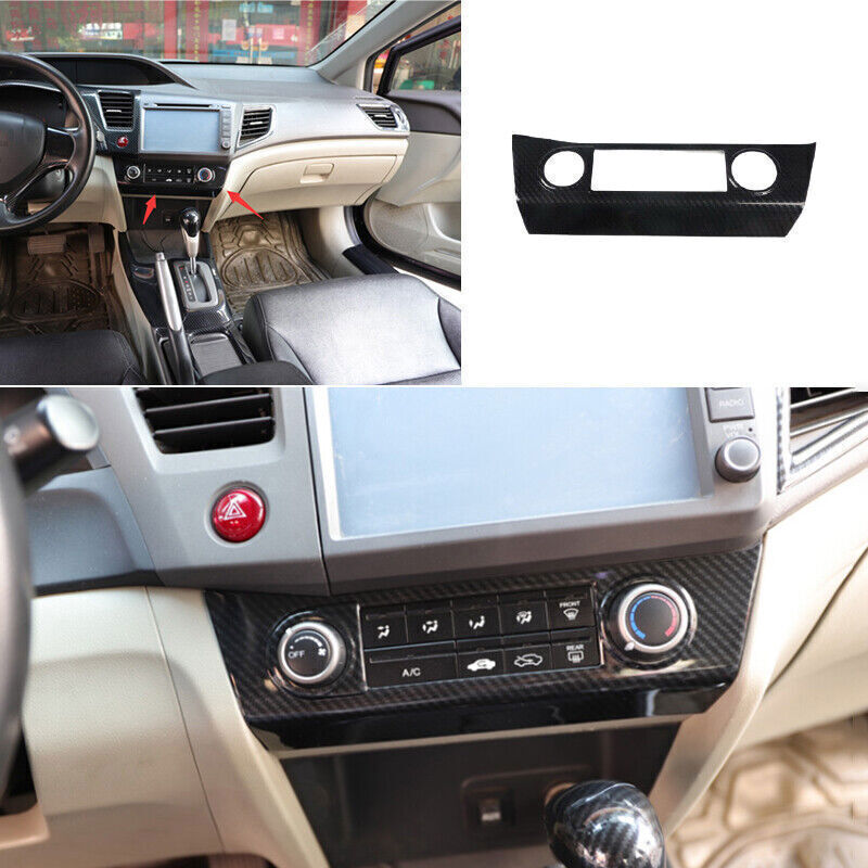for Honda for Civic 9th Gen 2012-2015 Carbon Color Dash Console AC Switch Panel Trim