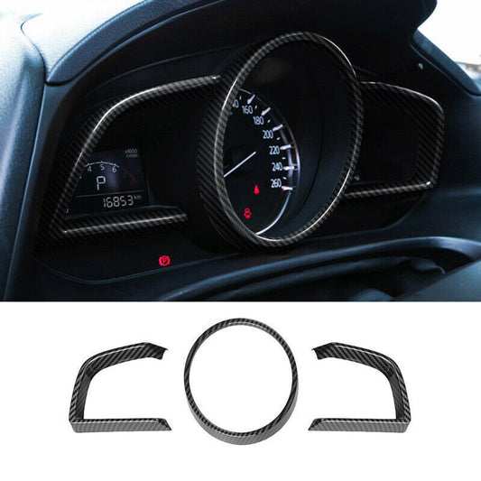 for Mazda 3 Axela 2014-2019 Carbon Fiber Style Dashboard Panel Frame Cover Trim