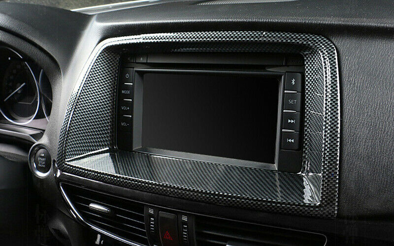 for Mazda 6 Atenza 2014-2016 Carbon Fiber Central Console Navigation Panel Trim