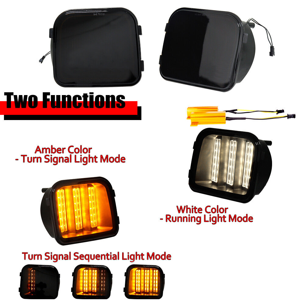 Compatible with 2006-10 for Hummer H3 H3T Black Lens Switch Dynamic LED DRL Signal Light 2X