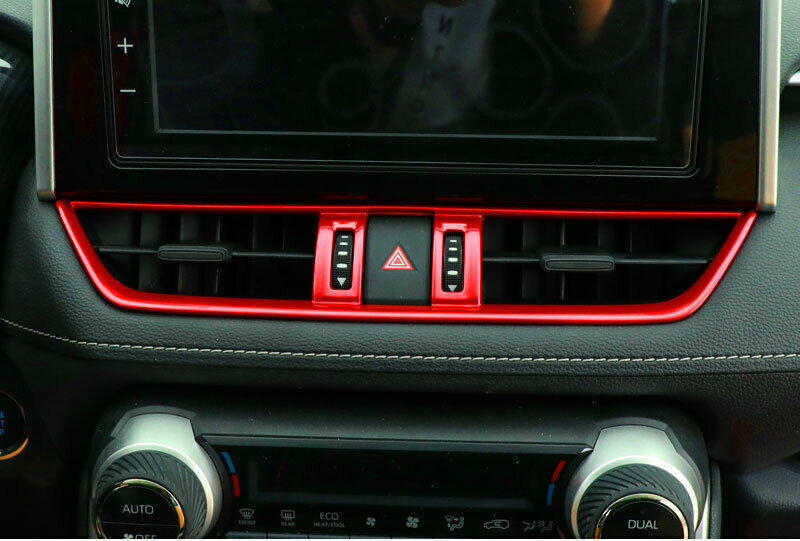 for Toyota RAV4 2019-2023 Red Inner Central Console Air Outlet Vent Frame Trim